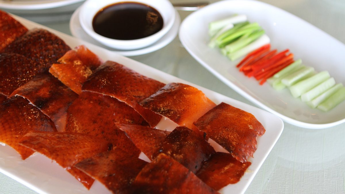 Pato laqueado a la pekinesa (Peking duck)